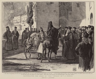 Ilustrando la historia de La Vendimia por E F Benson de George Percy Jacomb Hood